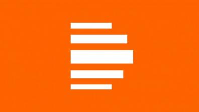 Graphic stylized letter D on an orange background 